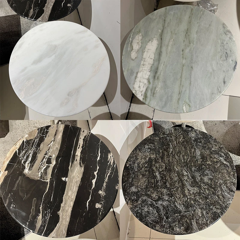 意式极简天然奢石沙发边几北欧轻奢家用客厅大理石创意茶几小桌子