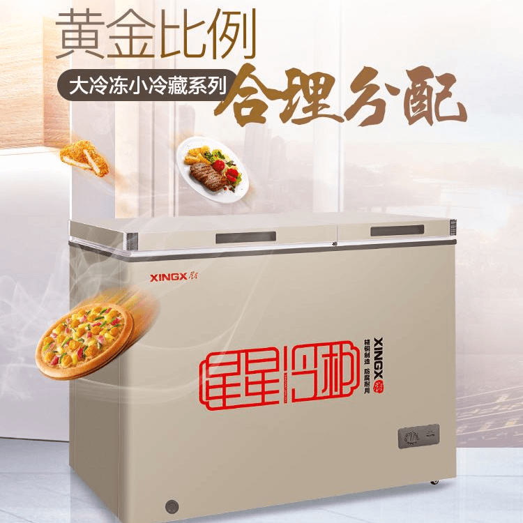 xingx/星星 /大容量商用家用两用双温铜管冷柜冰柜BCD-230GCT