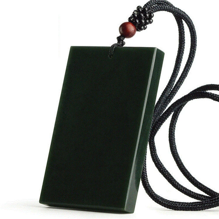 新疆青玉平安无事牌吊坠男款玉石项链和田玉平安玉牌挂件玉佩