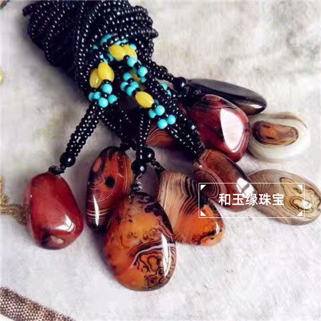 马达加斯加缠丝玛瑙吊坠挂件男女款项链吊坠红玛瑙吊坠挂件女款