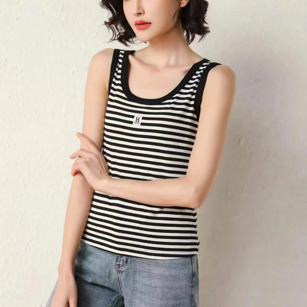 夏季新款减龄螺纹高弹冰棉背心23-31