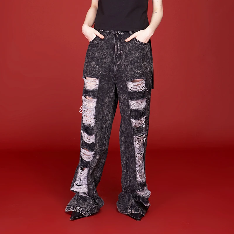 【AUNISEX 专属】AKTK工装拼接做旧牛仔裤 6C3M1233H912