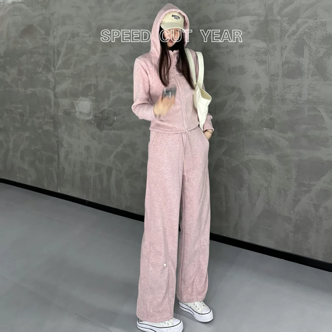 2024秋冬新款加绒加厚连帽收腰休闲时尚通勤3130-2