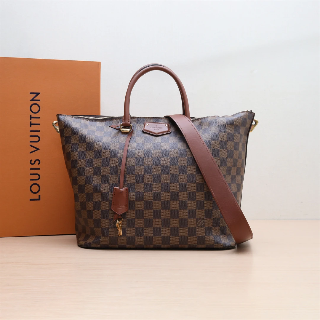 99新 LouisVuitton/路易威登 SIENA 中号棕色棋盘格 P224621823