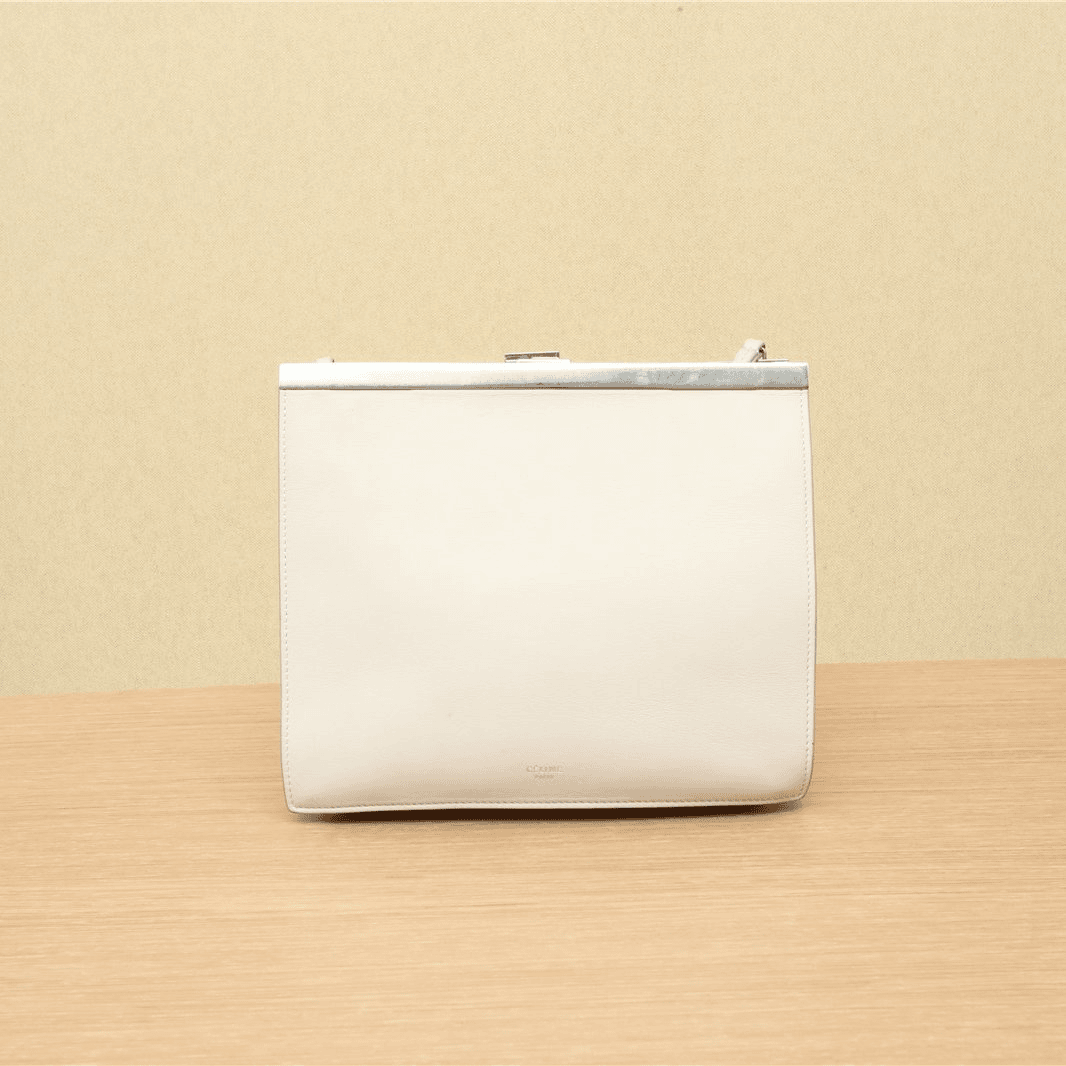 99新 Celine/思琳 CLASP 白色 单肩 斜挎包 P240048605