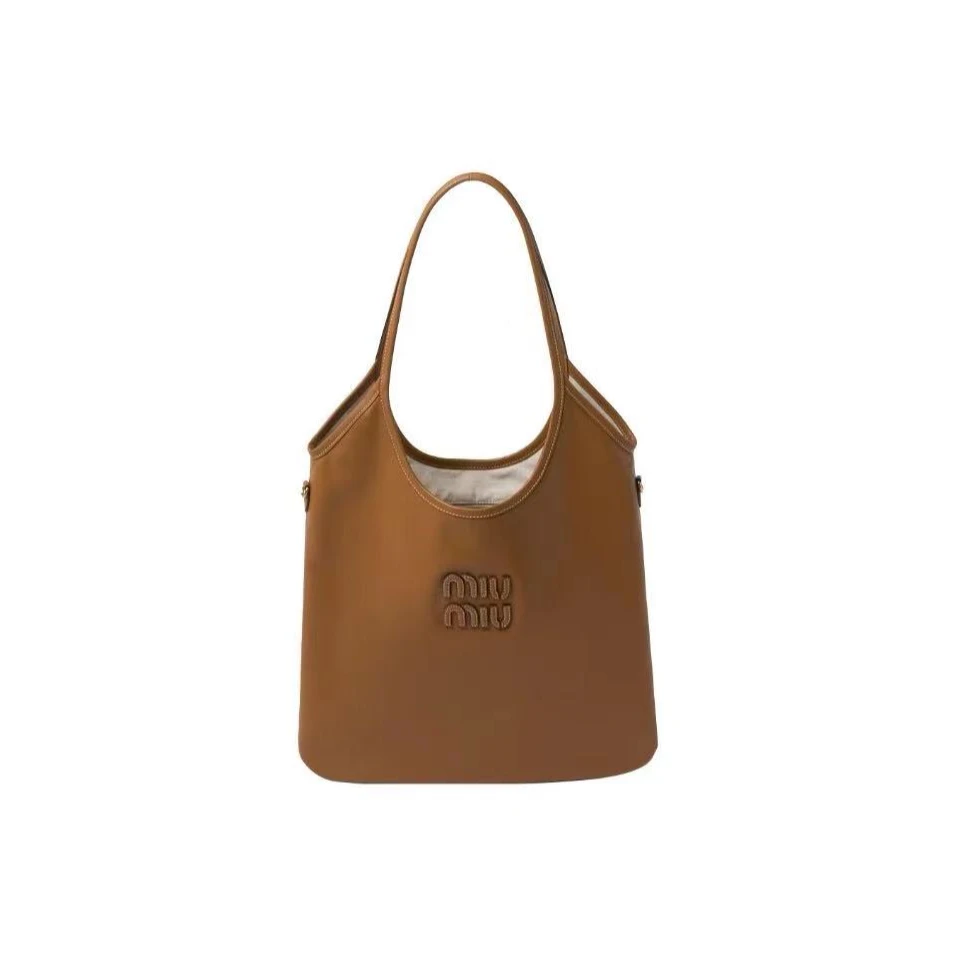 全新未使用 MIU MIU/缪缪 IVY Tote托特包 35 焦糖色 TP029545