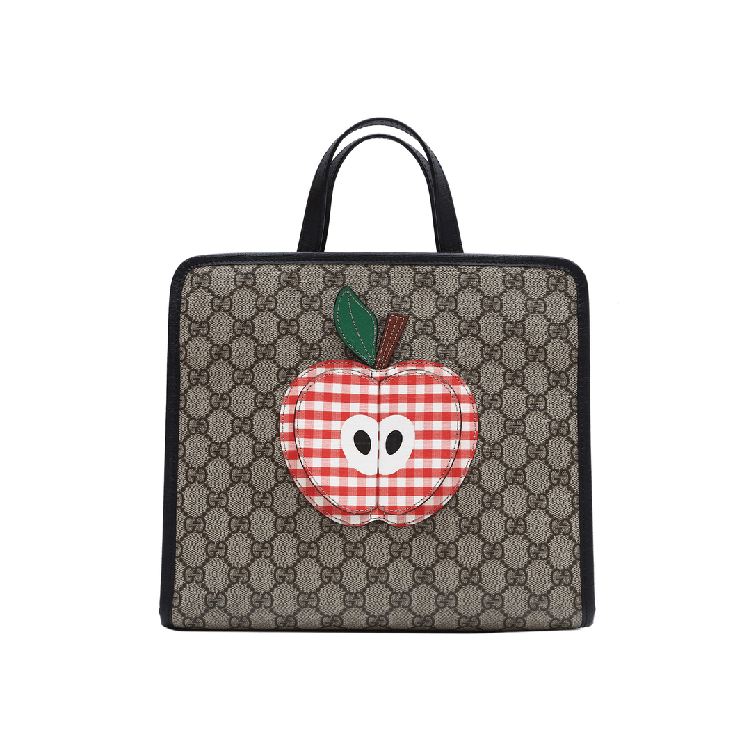 99新 GUCCI/古驰 苹果儿童包 手提包 老花 PVC P224298654