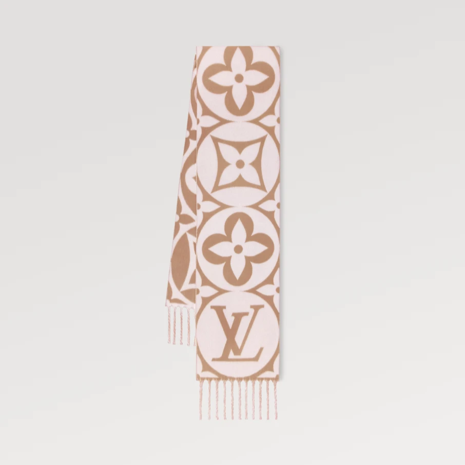 全新未使用 LouisVuitton/路易威登 MEDALLION 围巾 流苏TP030241
