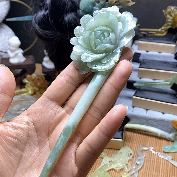蛇纹石玉发饰未镶嵌