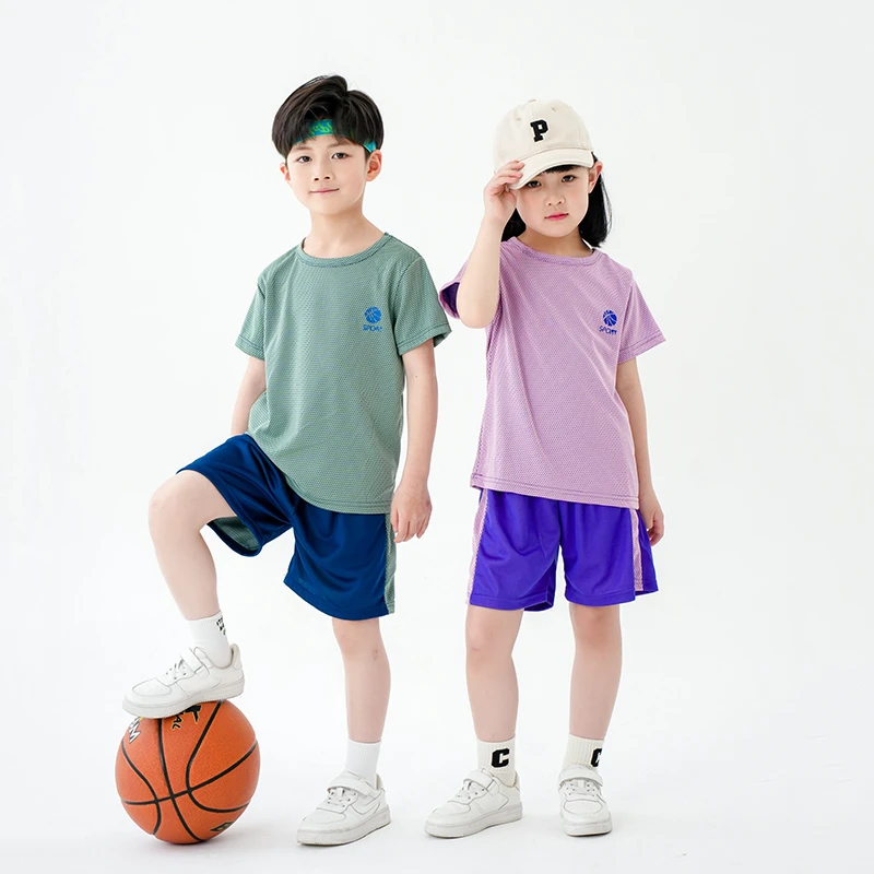 儿童训练运动套装薄款男童女童速干夏季透气户外网眼运动服
