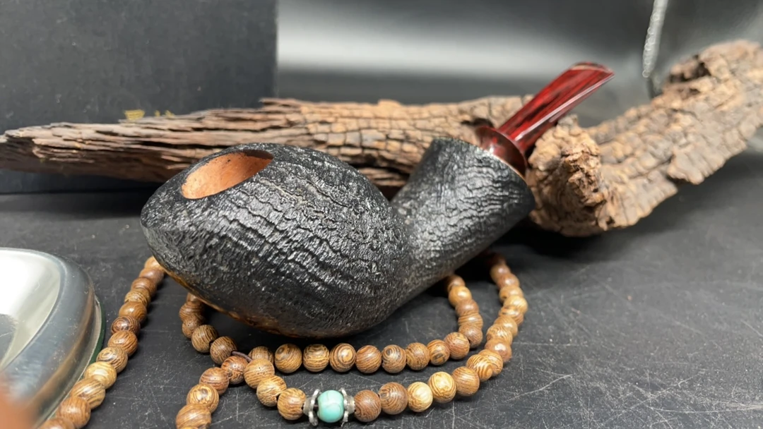 大号黑色喷砂鲸鱼斗 石楠木手工烟斗 精品CS 自由式