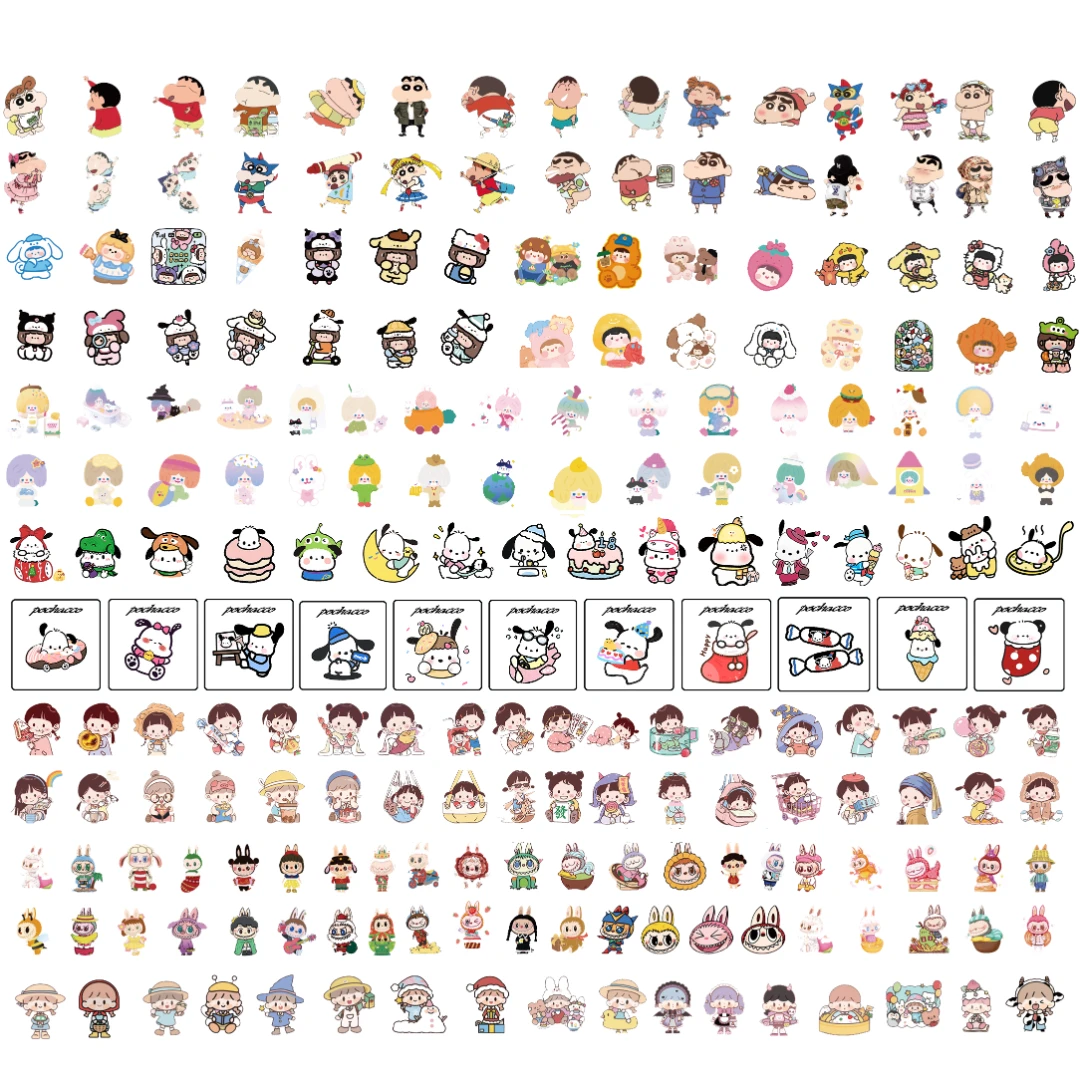 （4cm送大片）双面膜亚克力片片卡通透明钥匙链pp夹手工DIY奶油兔