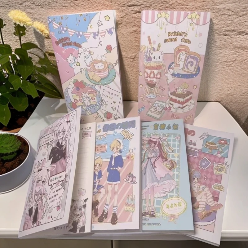 A6横线码钉笔记本卡通可爱笔记本记事日记本随身便携A6小记事本