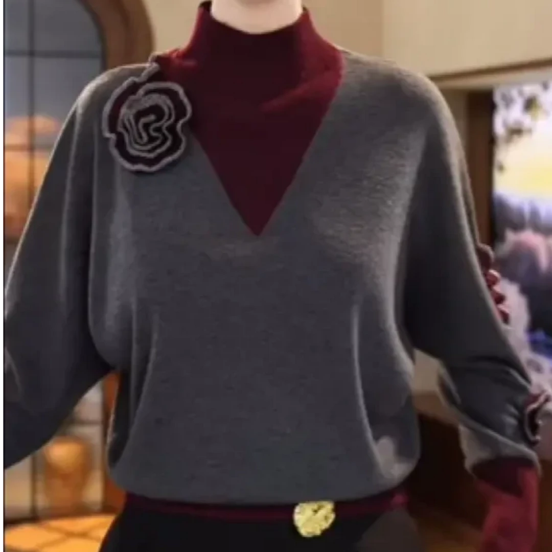 2024新款爆款秋冬长袖时尚休闲洋气网红宽松显瘦百搭加厚双面德绒