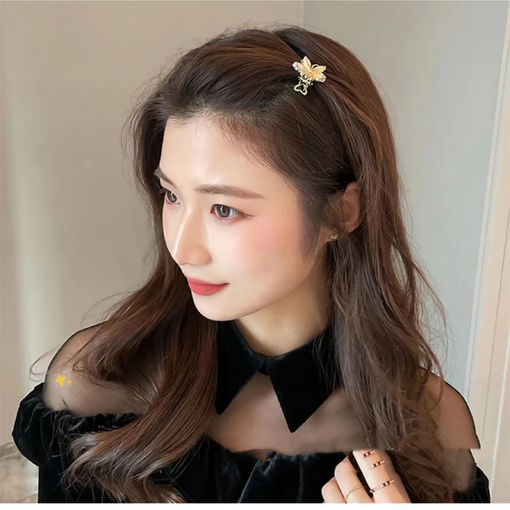 韩国秋冬花朵发夹女刘海夹侧边小号抓夹前额边夹鲨鱼夹子发卡头饰