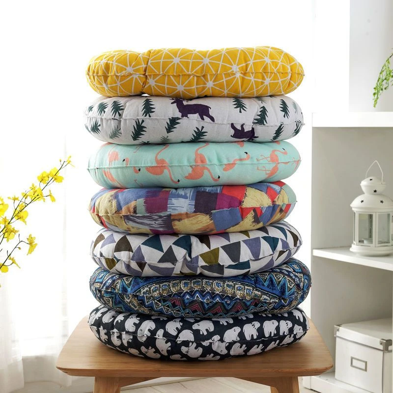 圆形蒲团榻榻米椅子坐垫加厚地板坐垫家用飘窗布艺靠垫圆形坐椅垫