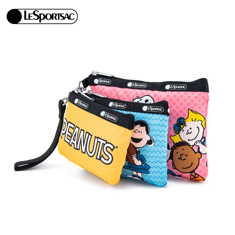 LeSportsac乐播诗花生漫画联名卡包化妆包手拿包三件套女3455