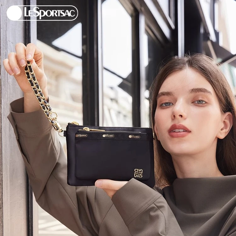 【商场同款】LeSportsac乐播诗黑金系列潮流手拿包大容量手机包百搭