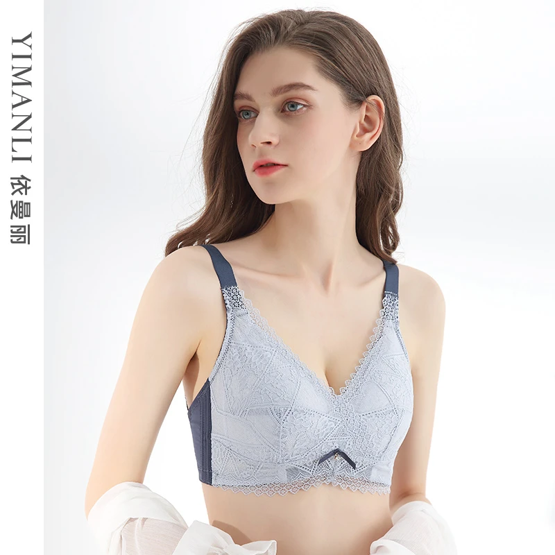 YIMANLI/依曼丽大胸显小文胸薄款透气无钢圈聚拢防下垂大码文胸罩
