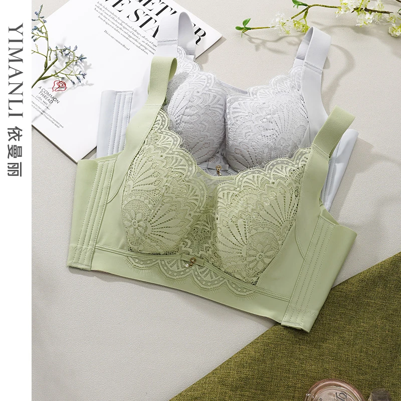 YIMANLI/依曼丽大胸内衣大罩杯提拉稳固上托防下垂薄款显小文胸罩