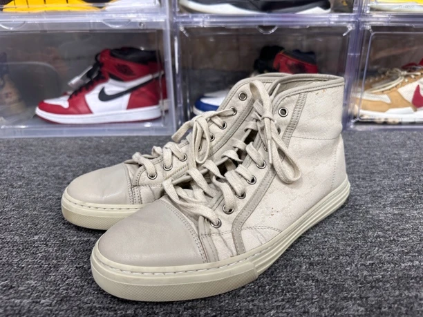 90新 GUCCI/古驰 41码 古驰高帮板鞋 无盒