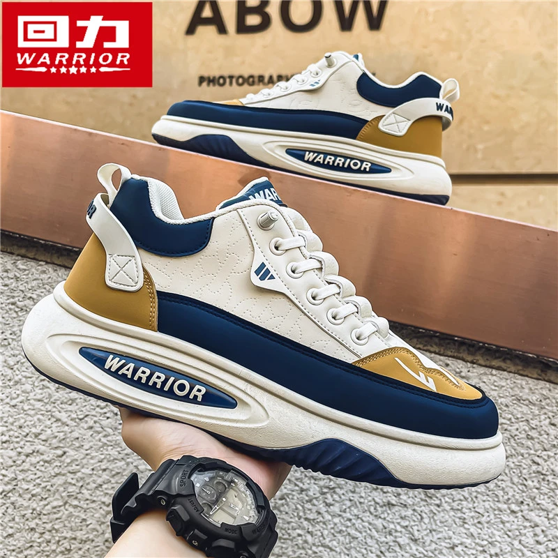 回力男鞋2024冬季新款厚底上班工作板鞋皮面防水防滑耐磨登山潮鞋