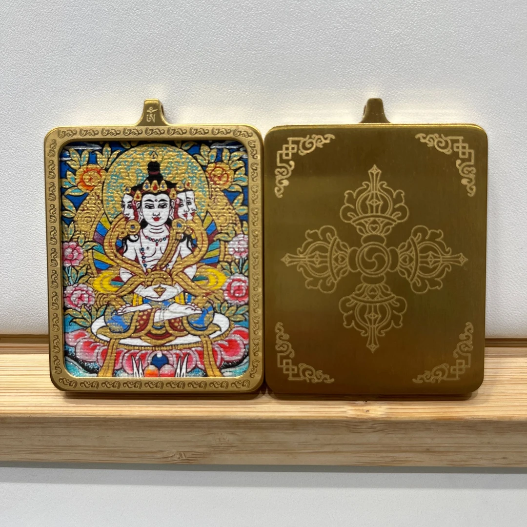 羊  猴   大日 黄铜壳子   方形  吊坠