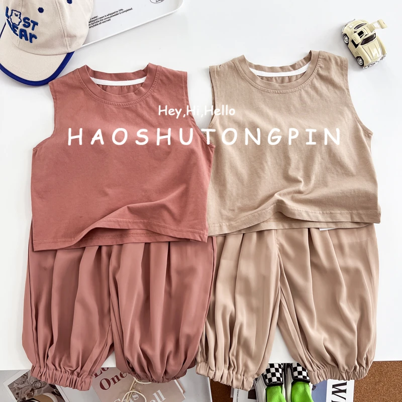 郝叔童品HV32244 男童夏装新款短袖套装宝宝夏季薄款时尚休闲套装