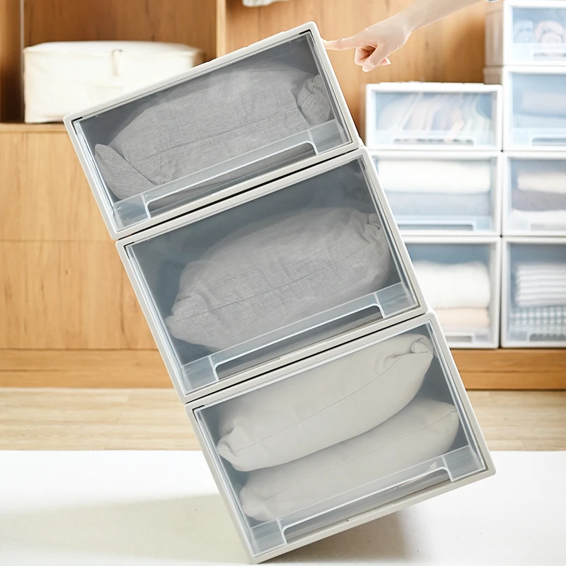 收纳箱抽屉式塑料透明衣柜收纳盒衣物整理箱家用衣服收纳柜储物箱