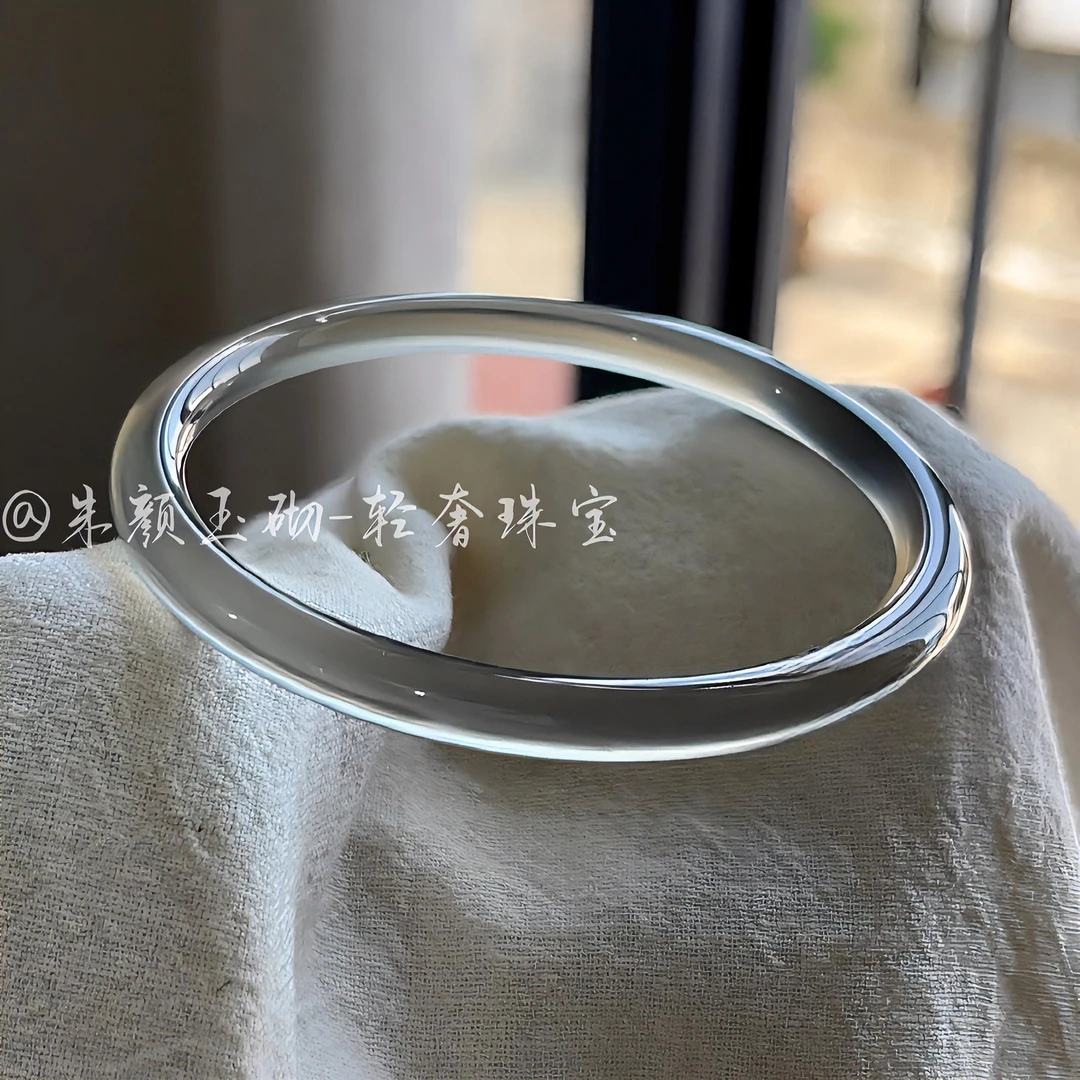 【官方保障】天然正品玉髓高品冰透库里蓝小冰条玛瑙手镯多样性发一