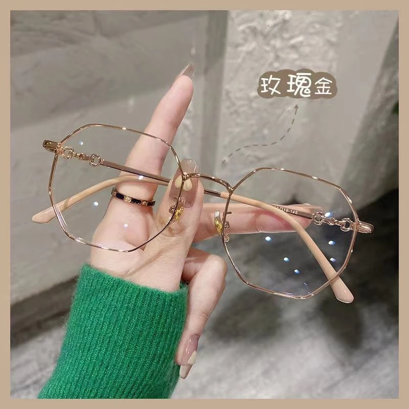 防蓝光老花镜远中近三用智能多焦点多边形超轻中老年眼镜大框男女