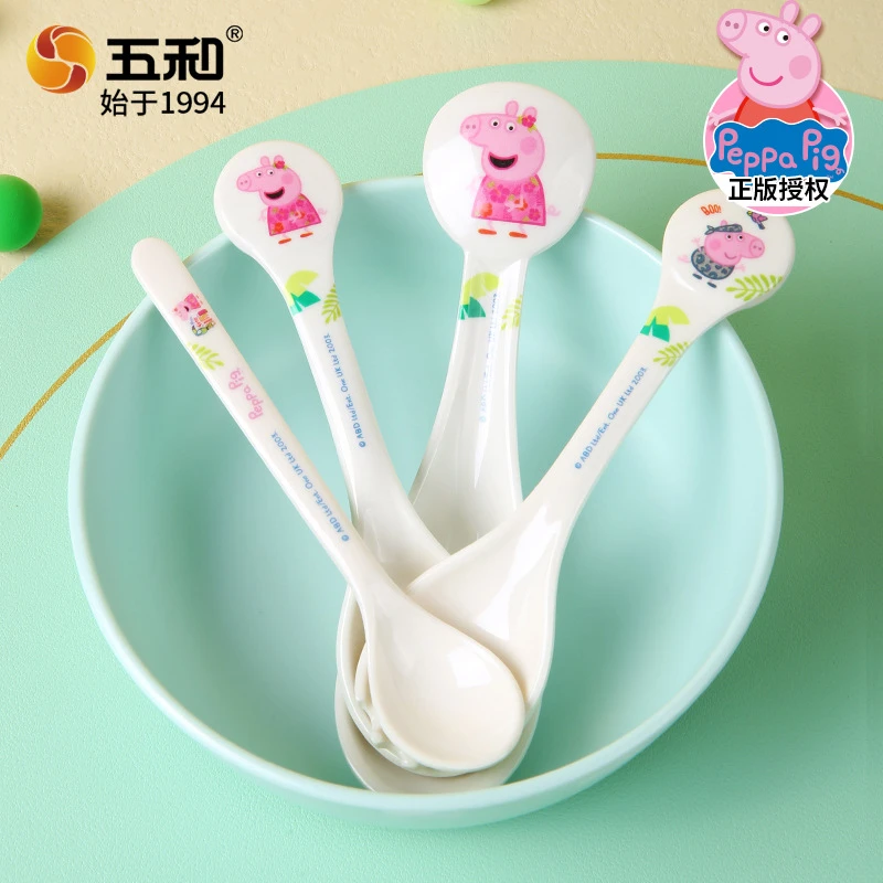 五和食品级密胺叉勺儿童勺子宝宝学吃饭训练婴儿叉子自主进食饭勺
