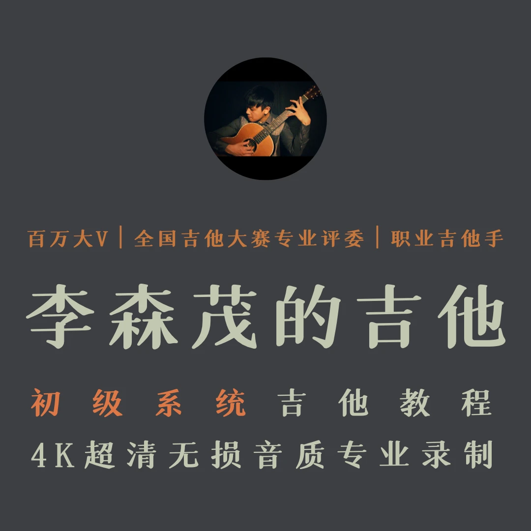 【李森茂】初级吉他系统教程（弹唱自由，Solo、指弹、乐理）