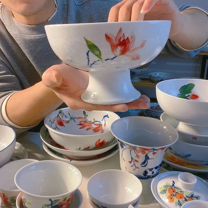 瓷景德镇纯手工釉下高温陶瓷