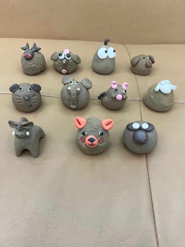 景德镇纯手工手捏陶瓷小摆件