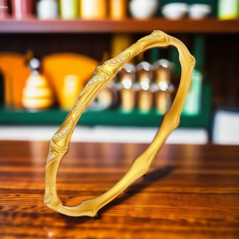 铜合金仿水晶手镯 卡扣款竹节手镯【高定版】时尚精美国风亮面