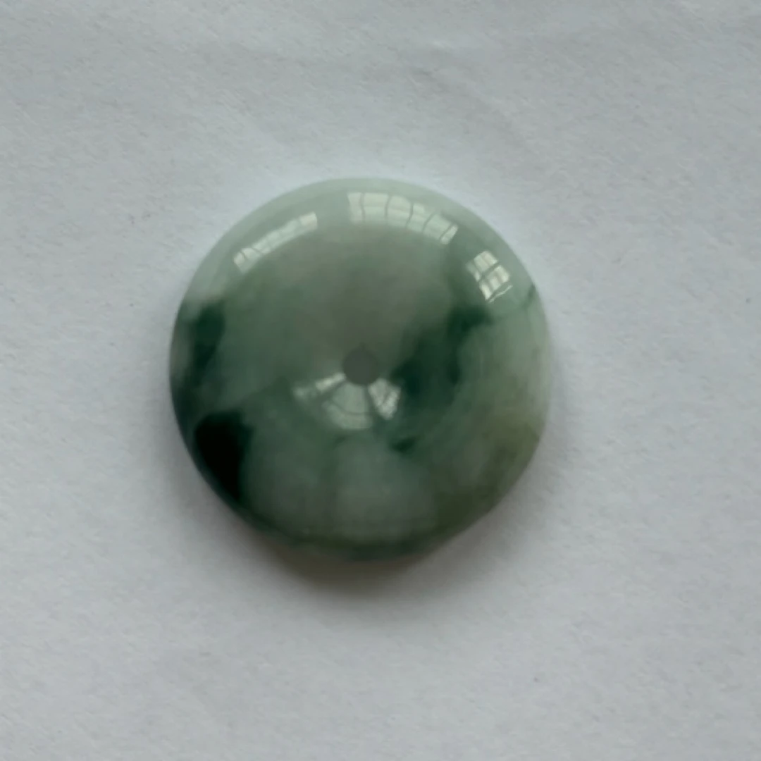 天然缅甸A货糯种飘蓝花翡翠吊坠