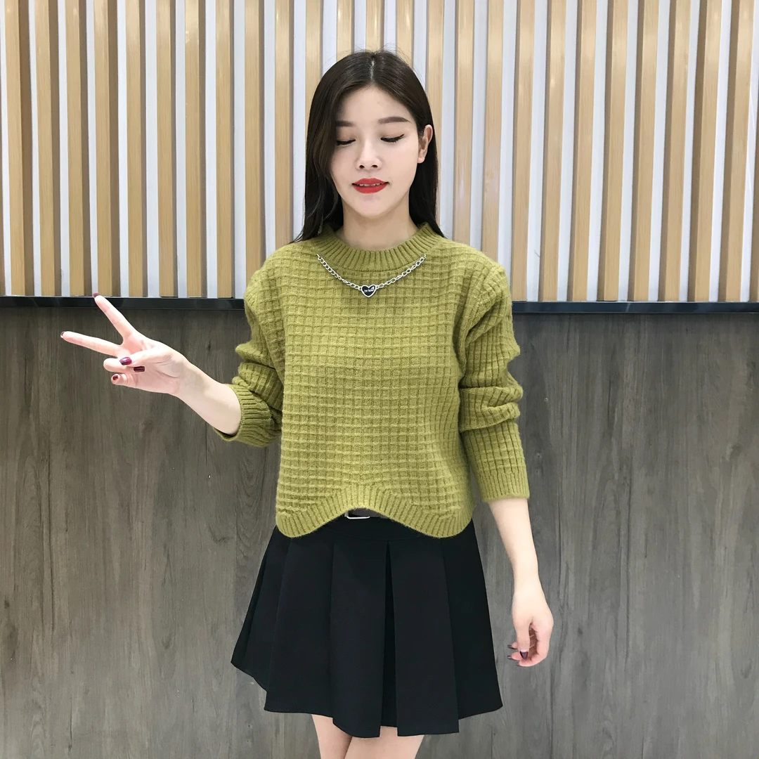 小个子不规则毛衣女秋冬2025新款加厚时尚洋气减龄针织衫短款上衣
