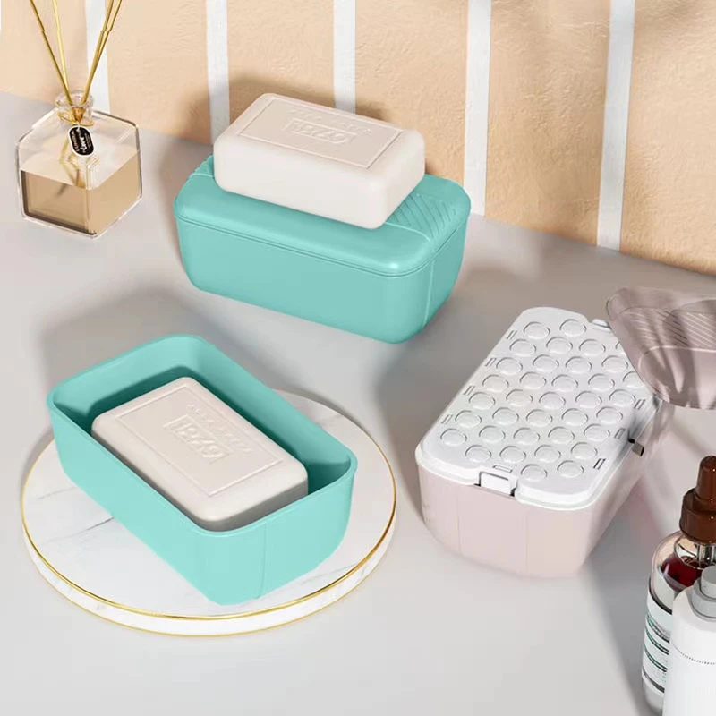 多功能肥皂盒带盖免手搓起泡盒创意家用滚轮香皂盒起泡器卫生间