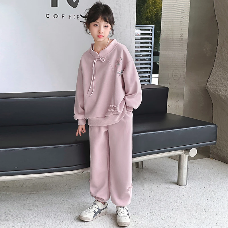 女大童国风套装春秋款2024新款春季女孩衣服春装洋气休闲两件套潮