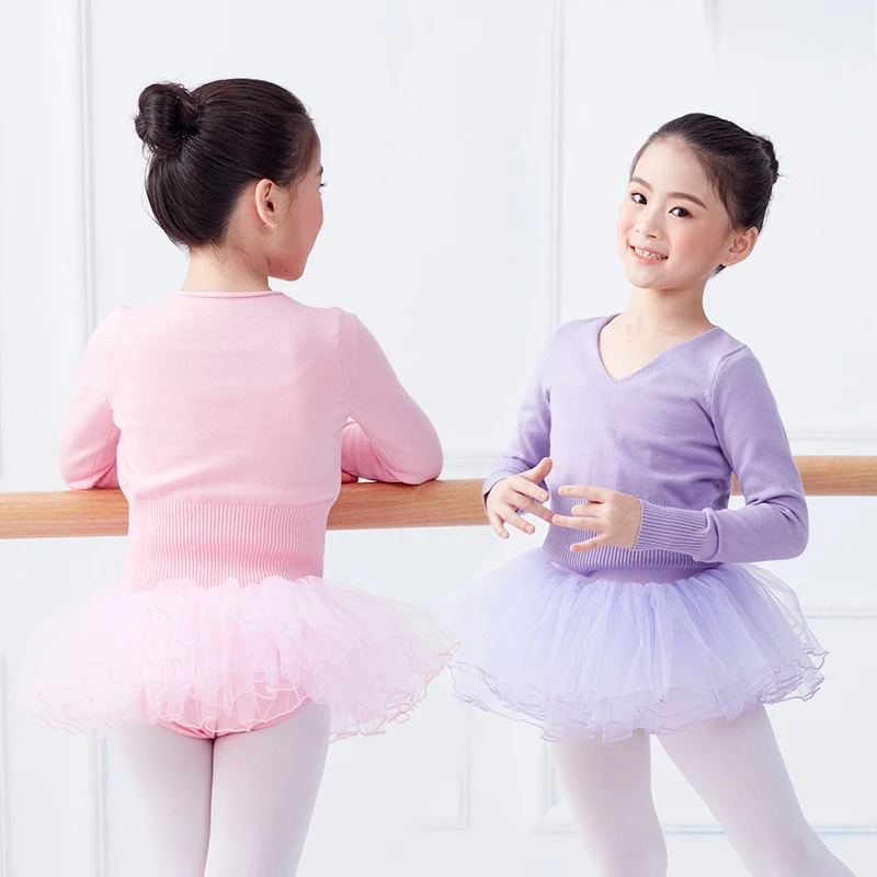 儿童舞蹈服毛衣秋冬季芭蕾舞服长袖小外套女童跳舞练功服外搭上衣