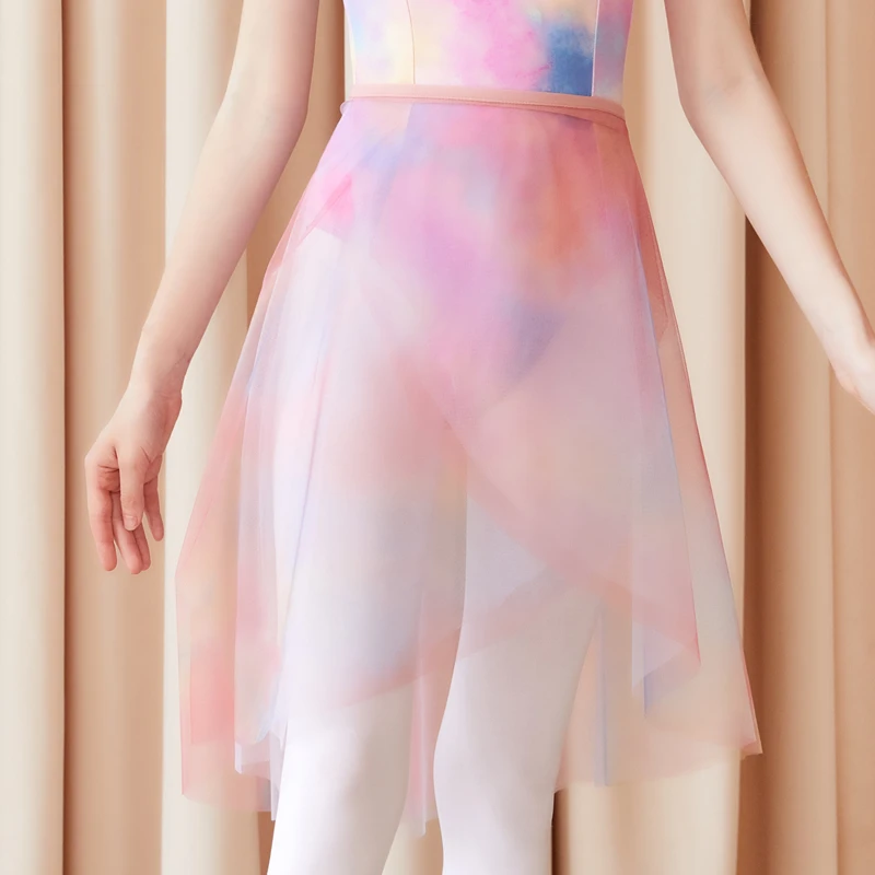 舞东方芭蕾舞练功服系带半身裙短裙舞蹈生艺考形体基训服装纱裙女