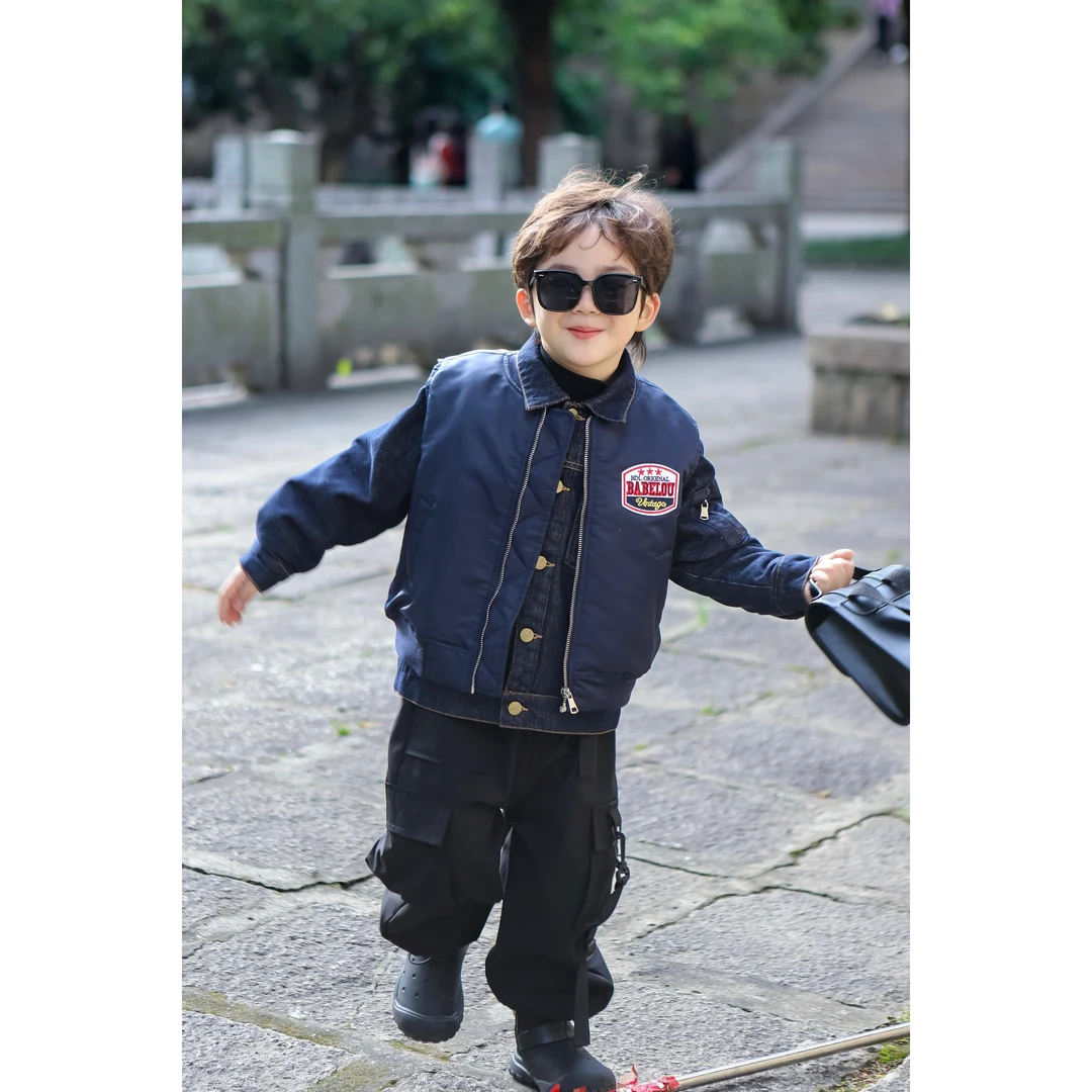 【现货】伟伟同款【新贵玩家】2024冬季牛仔夹棉真两件外套WW0459