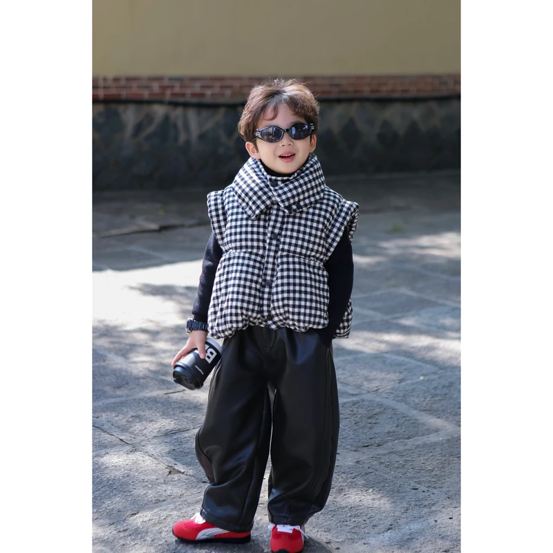 【现货】伟伟同款【新升级团宠】2024年冬季新款格子棉马甲WW0425