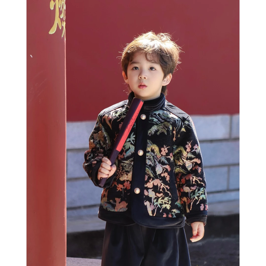 【现货】伟伟同款【流光溢彩】2024冬季新品中式金丝提花外套WW0455