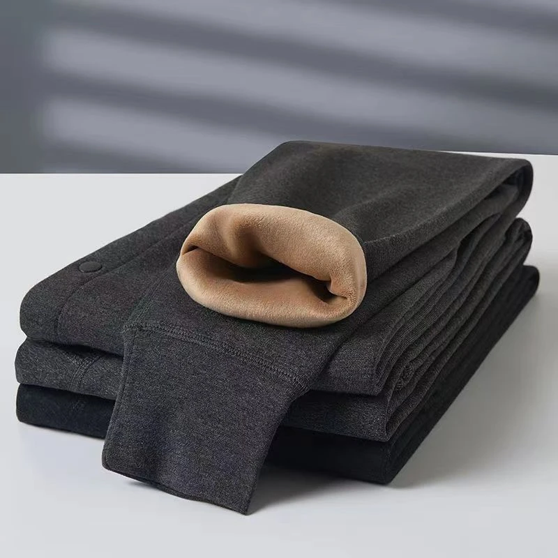 2024年秋冬新款保暖裤男士加绒加厚护膝护腰内穿绒裤高腰秋裤中老