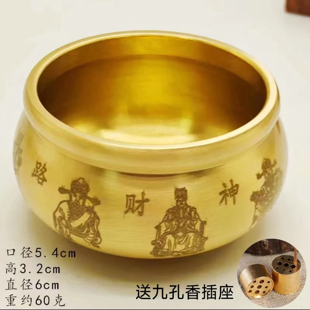 （师傅推荐）陶瓷中式五路财神聚宝盆摆件创意室内装饰品工艺品摆件