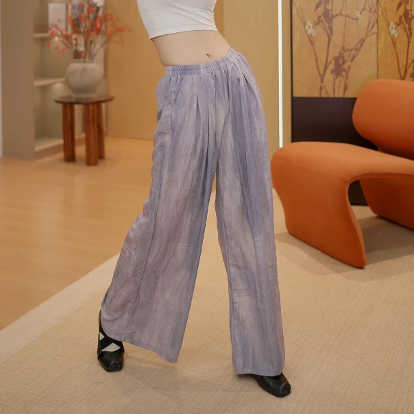 8084 现代舞宽松阔腿裤夏季成人女中国舞古典舞飘逸印花练功服