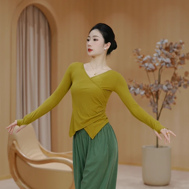 3298D舞蹈服女成人上衣女装现代2023秋季新款形体练功跳舞老师