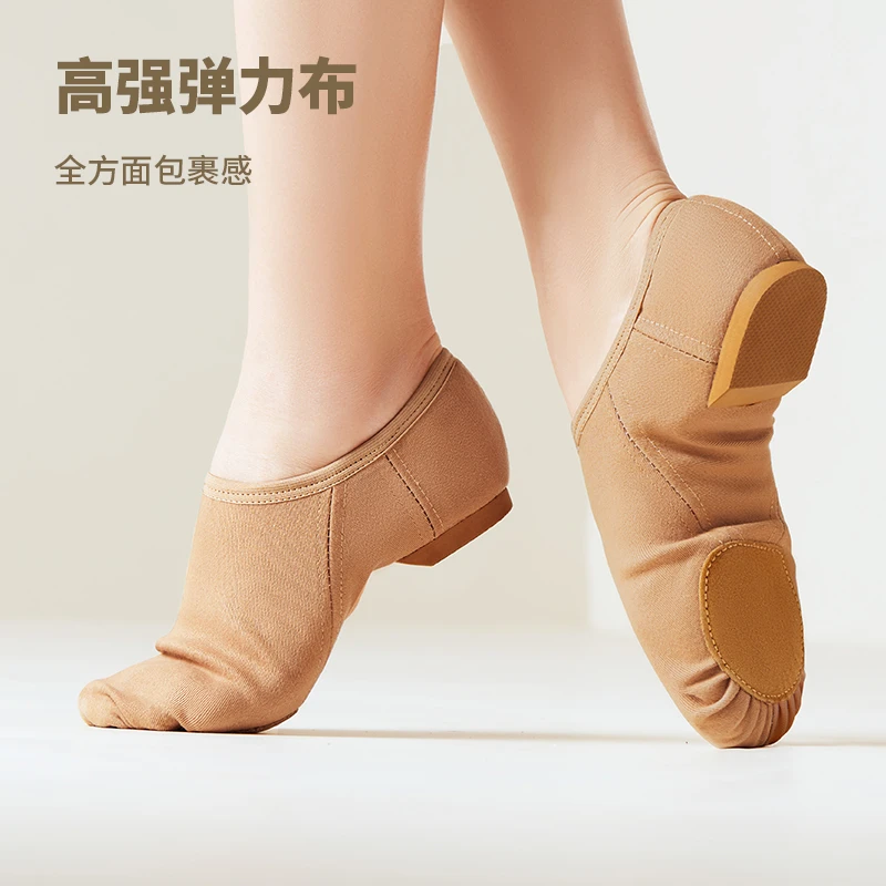 爵士弹力布鞋  舞蹈鞋女民族舞室内考级专用练功成人古典软底新款